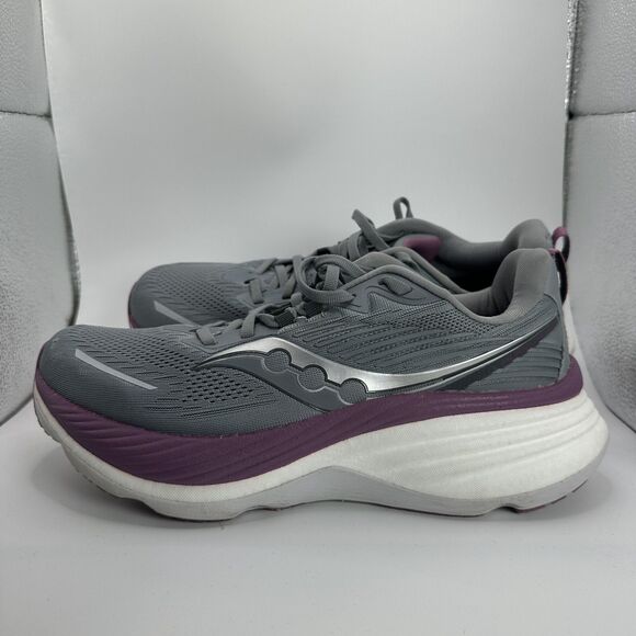 Saucony Hurricane 24 Shoes Womens Size 10 Gray Purple Running Cushioned Trainer - Picture 6 of 12